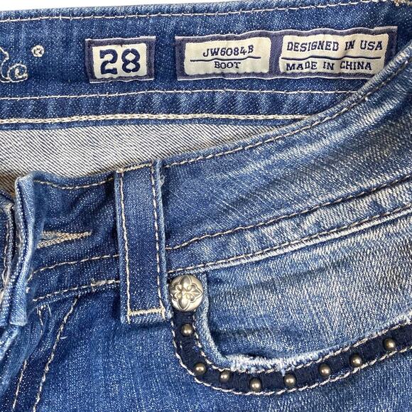 Miss Me Jeans Lot of 2 Pair Cross Black Stud Embellished Size 28 Boot Cut Jeans - Picture 12 of 16